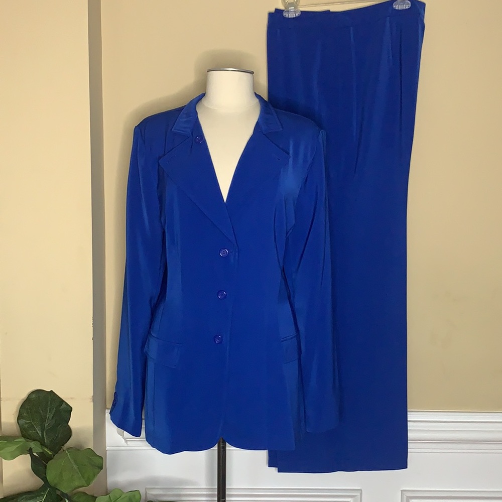 metrostyle Cobalt Blue Two-Piece Pant Suit Jacket & Trousers